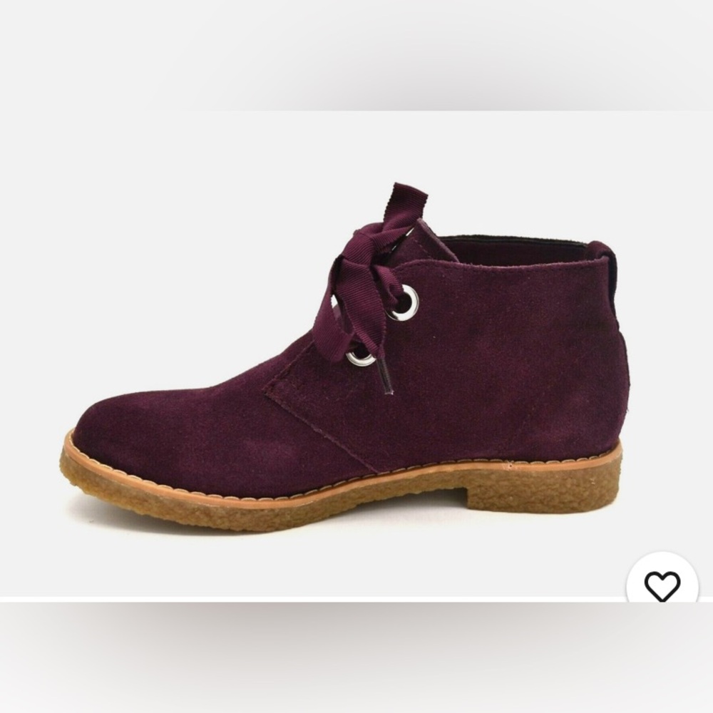 Women's Burgundy Suede Ankle Boots
